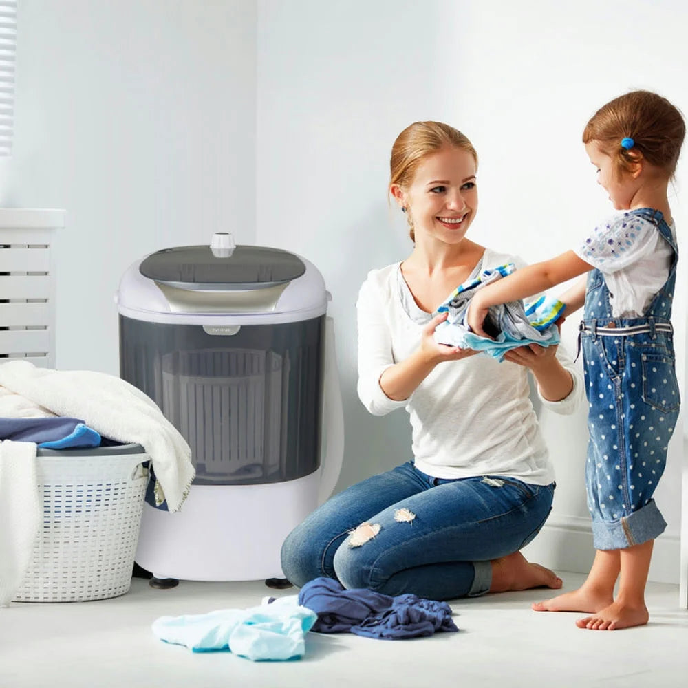 Barara King Washing Machine, Laundry Washer, Portable Mini Washing Machine Semi-Automatic Washer and Spinner Combo with Single Tub-Gray