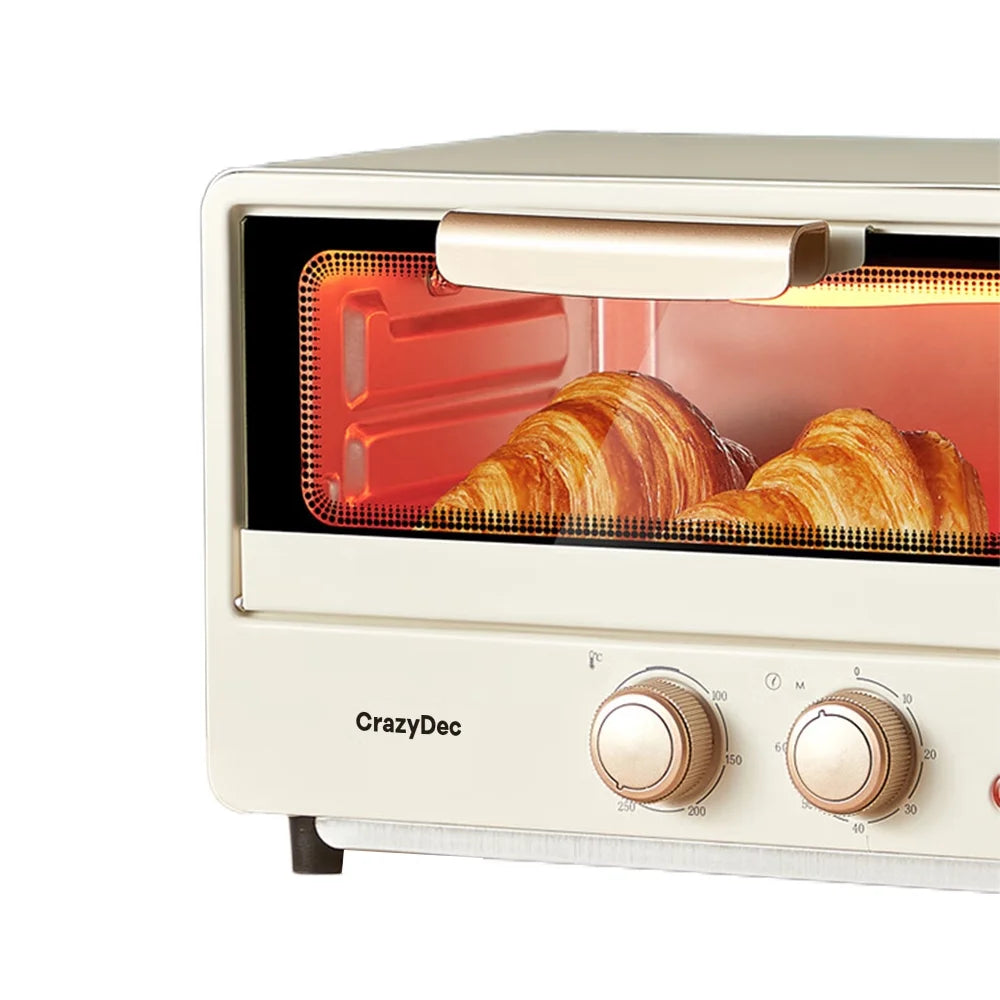CrazyDec Electric cooking ovens [for household purposes] ,9-in-1 Cooking Functions, Crispy Grill, Dehydrate, Rotisserie, 6 Accessories Included, 1650W