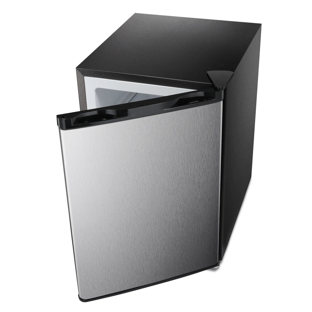 KNDKO 2.6Cu.ft Upright Freezer, Mini Freezer with Reversible Single Door, Removable Shelves, Adjustable Thermostat for Home/Kitchen/Office, Silver