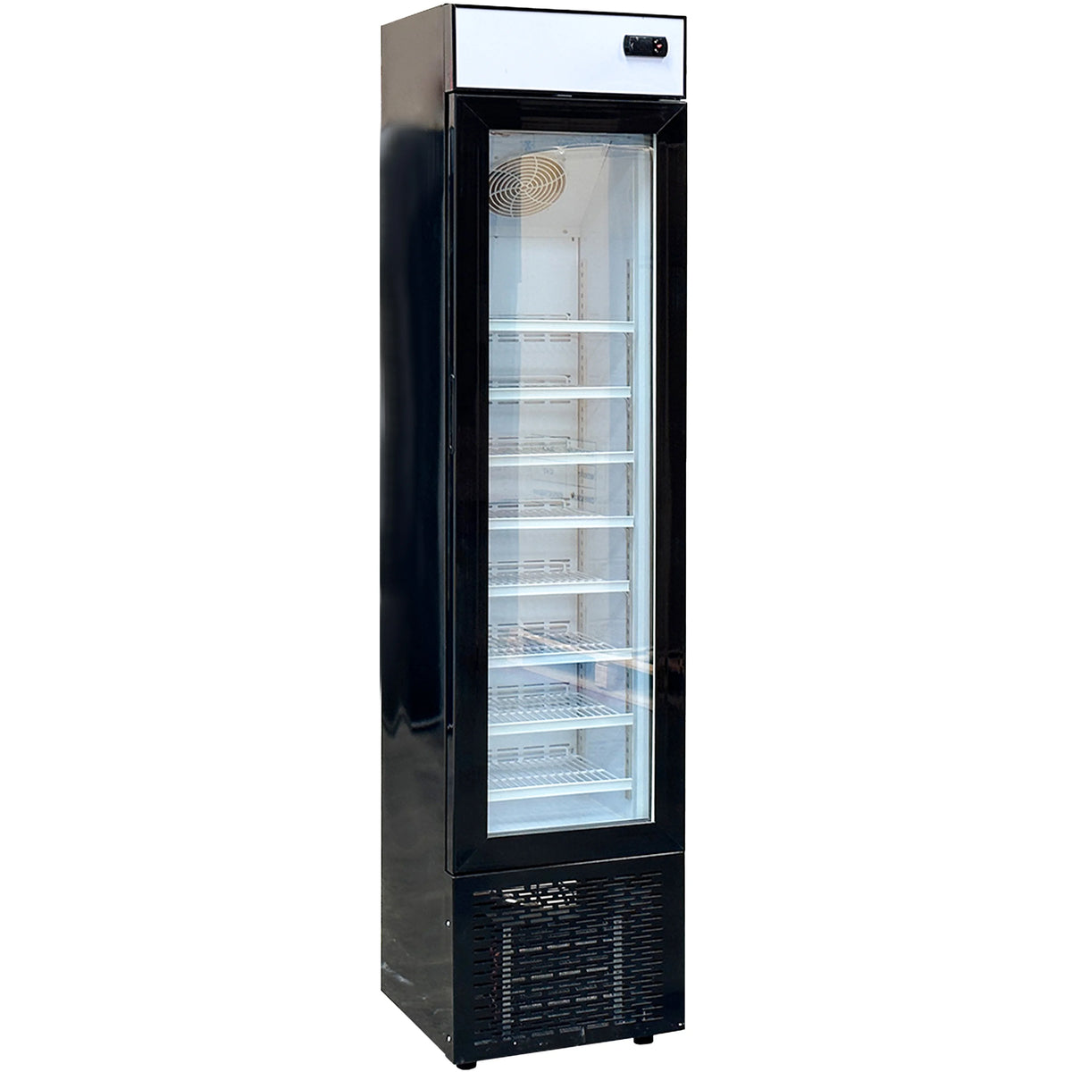 NSF 17 in. Narrow Single Glass Door Upright Freezer, Commercial Freezer 3.7 Cu. Ft. Ice Cream Freezer