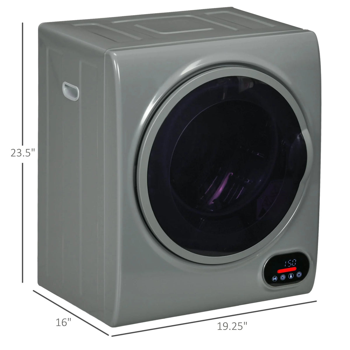 Resenkos 1.5 cu.ft Portable Compact Clothes Laundry Dryer with Intelligent Drying for Apartments Dorms RVs, Charcoal Gray