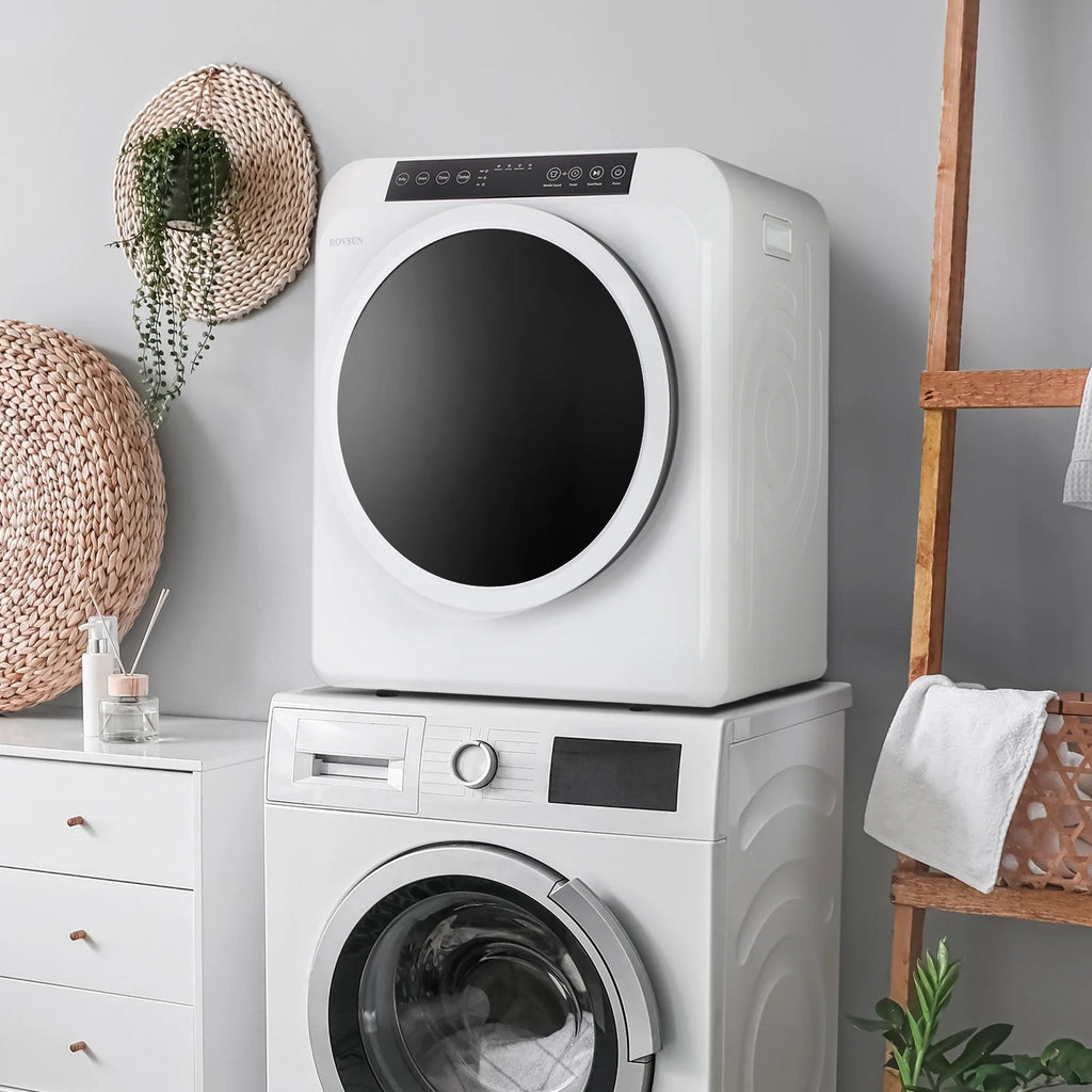 VINGLI Portable Clothes Dryer 3.5 Cu.Ft 1300W White Electric Tumble Dryer