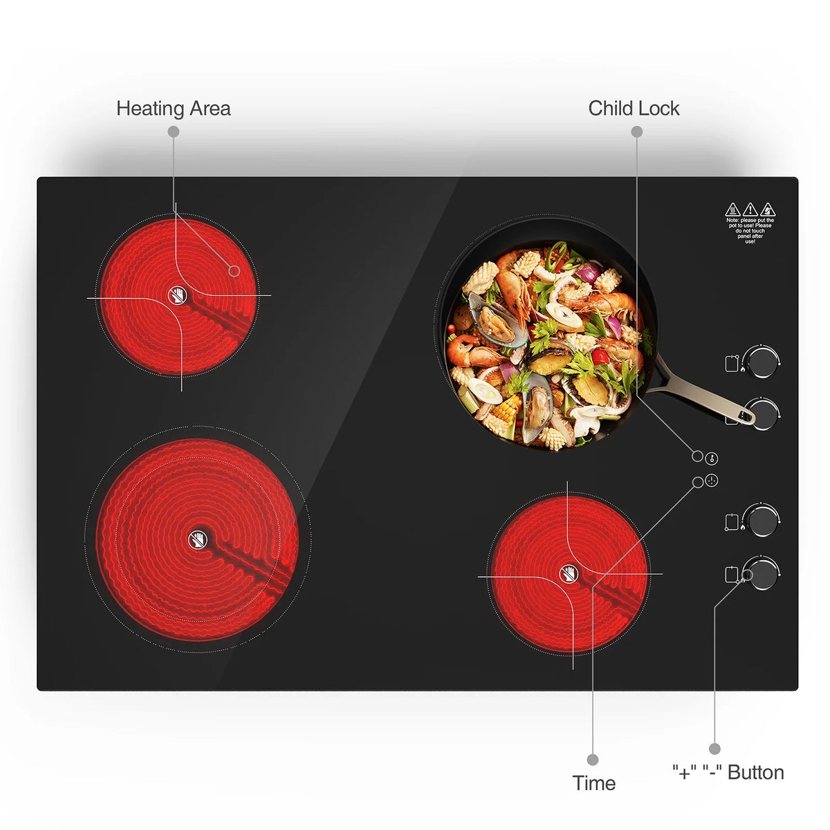 VBGK Induction Cooktop 30 inch 5 Burner Electric Hot Plate for Cooking Electric Induction Cooktop 240v, 99 Minutes Timer and Auto Shutdown Induction Burner,Child Lock