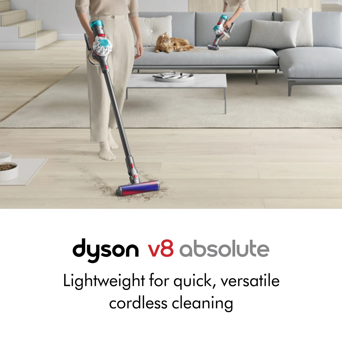 Restored Premium Dyson V8 Absolute Cordless Vacuum | Silver/Nickel (Refurbished)
