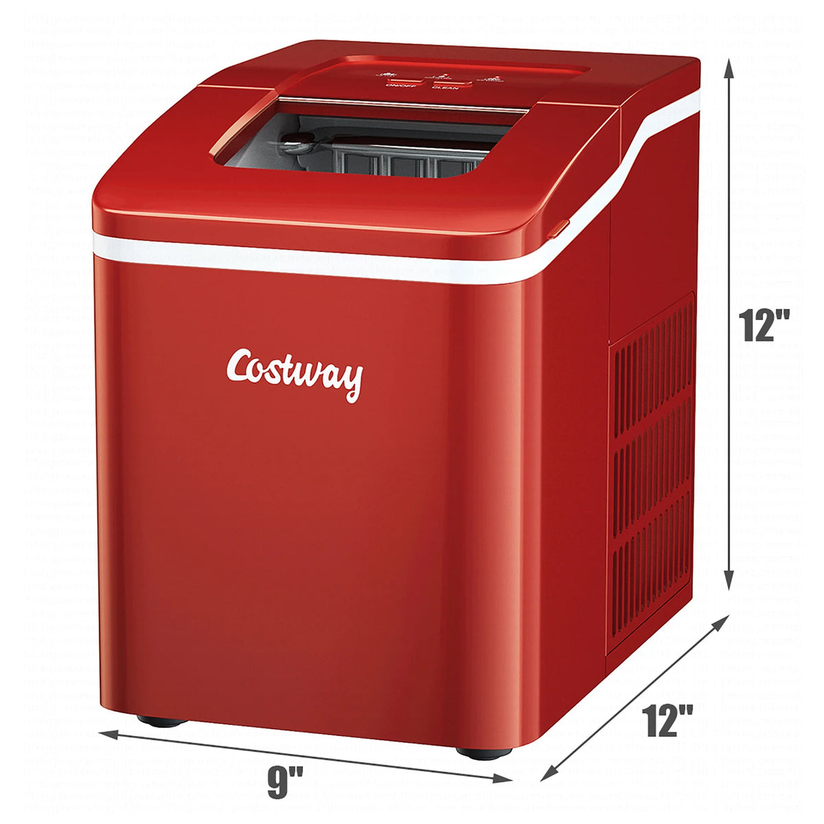 Costway Portable Ice Maker Machine Countertop 26Lbs/24H Self-cleaning w/ Scoop Green