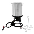 Red Mountain Valley 30 Qt Outdoor Camping Turkey Fryer with Basket, Large Outdoor Propane Cooking Equipment for Turkey, Chicken Wings, Fish and Seafood,.50,000 BTU Burner