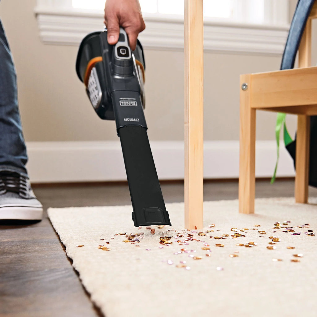 BLACK+DECKER 16V MAX dustbuster AdvancedClean+ Cordless Hand Vacuum, for Car & Home Use, with Long Crevice Tool and XL Dustbin, HHVK415B01, Grey