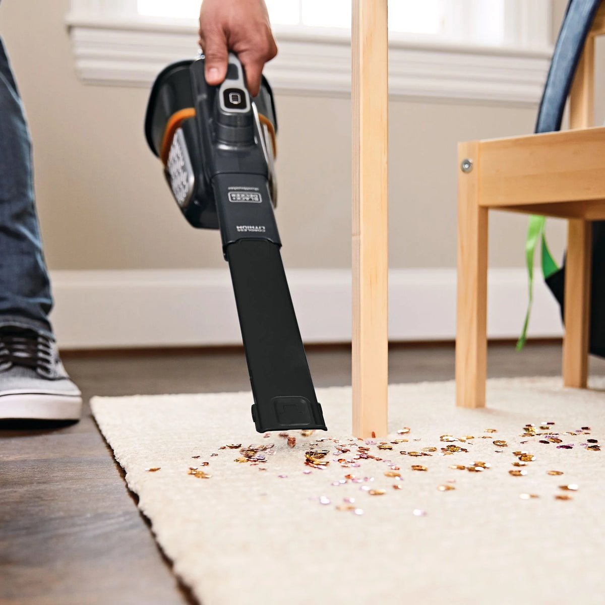 BLACK+DECKER 16V MAX dustbuster AdvancedClean+ Cordless Hand Vacuum, for Car & Home Use, with Long Crevice Tool and XL Dustbin, HHVK415B01, Grey