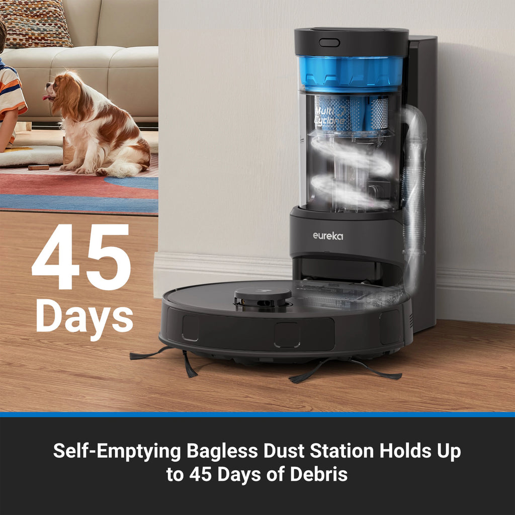 Eureka Self-Emptying Robot Vacuum with HEPA Filter, Smart Navigation & Voice Control, NERE10SW