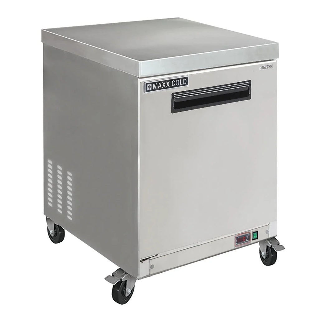Maxx Cold Single Door Undercounter Freezer, 27.5"W, 6.5 Ct Ft, in Stainless Steel (MXCF27UHC)