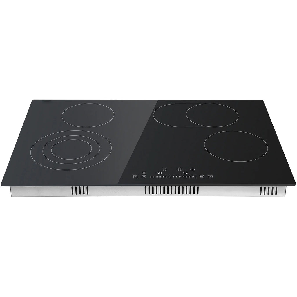 KFFKFF Ceramic Cooktop, 30" 4 Burners Induction Stovetop, 240V 7200W with Touch Control, Timer & Child Lock, 9 Temperature Levels for Diverse Culinary Tasks