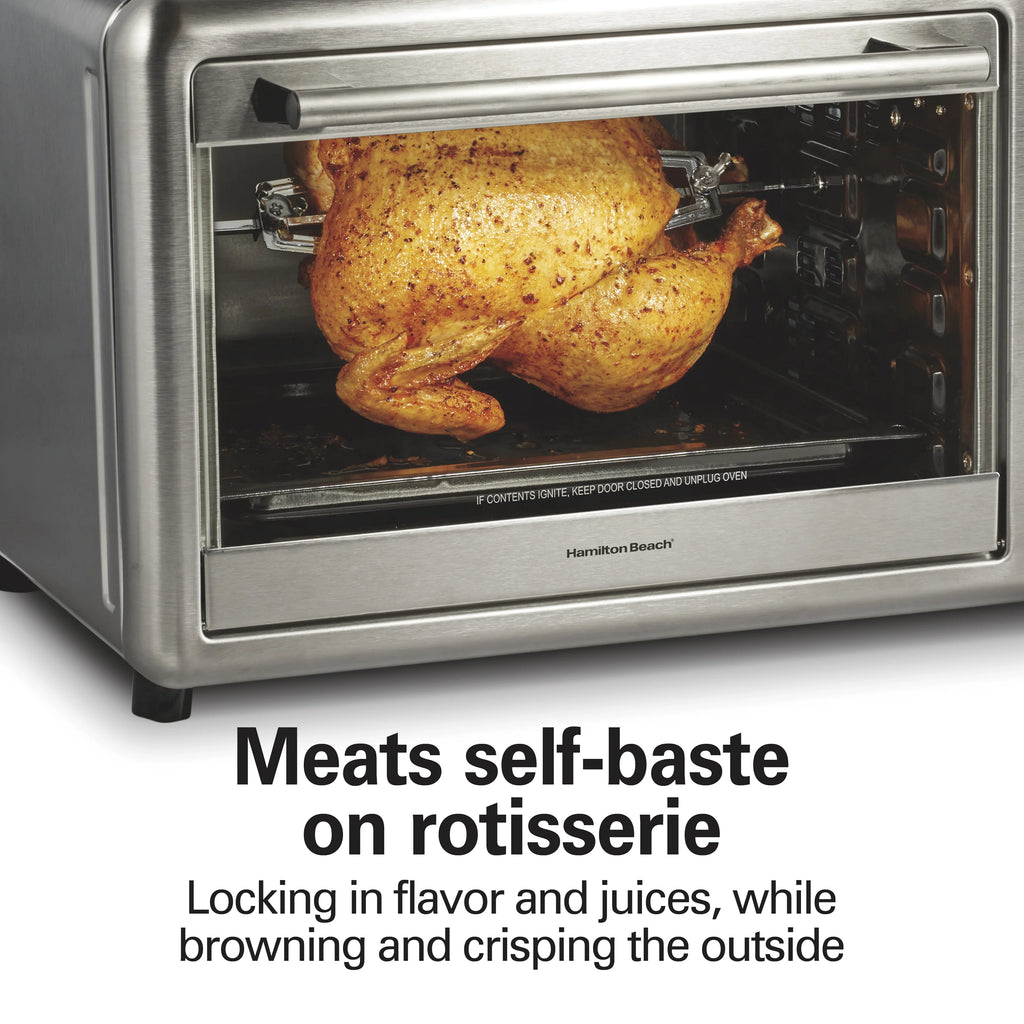 Hamilton Beach Countertop Toaster Oven with Convection & Rotisserie, Extra Large Capacity, Black