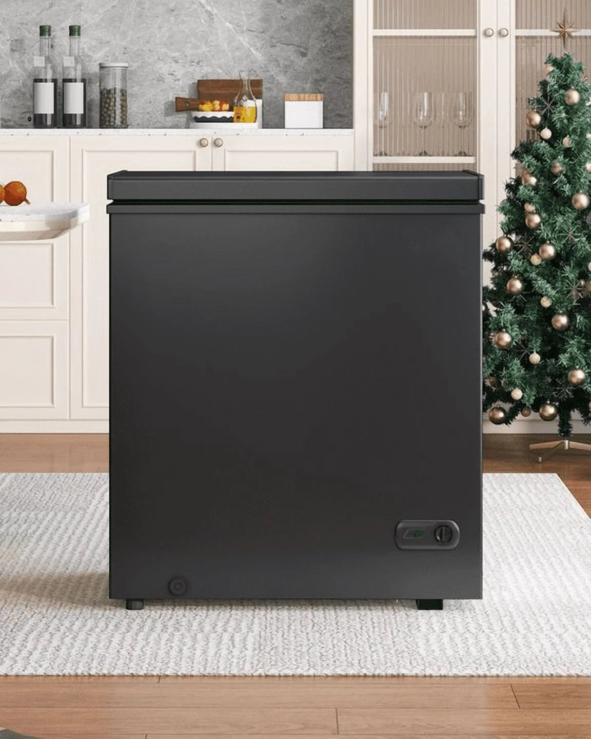 DISHUP 10.0 Cu.Ft Chest Freezer, Small Deep Freezer with Removable Basket, Adjustable Temperature, for Home/Office/Garage/Bar