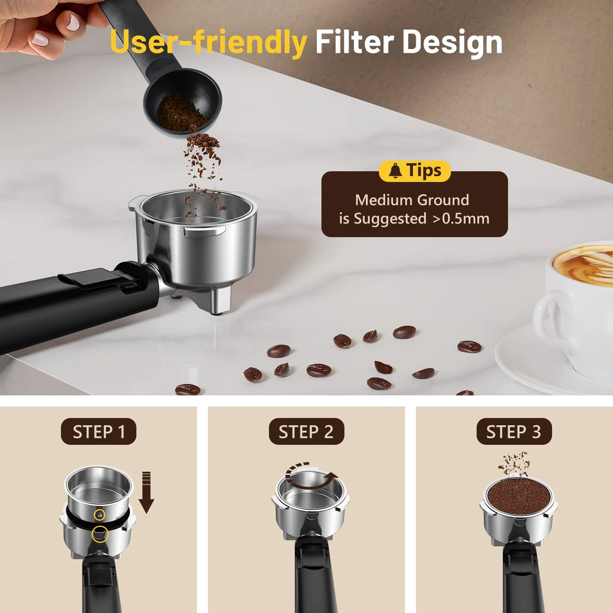 Espresso Machine 20Bar, Hot & Iced Coffee Machine with Rapid Cold Brew, Espresso Maker with Steam Wand, Touch Screen with 37oz Water Tank for Latte, Cappuccino, Gift for Coffee Lover