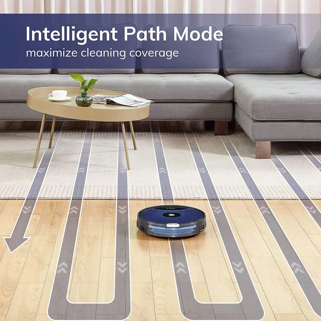 ILIFE A80 Max-W Robot Vacuum Cleaner, 2000Pa, Wi-Fi, 2-in-1 Roller Brush, Route Planning, Hard Floors and Medium Carpets