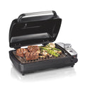 Hamilton Beach Electric Indoor Grill with Hot and Cold Smoke Infuser and Smoking Rack, Black