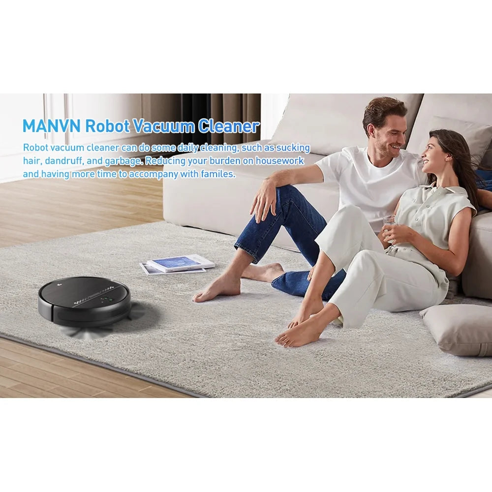 MANVN Robot Vacuum and Mop Combo, 2 in1 with Schedule, Wi-Fi/App, 2300Pa Max Suction