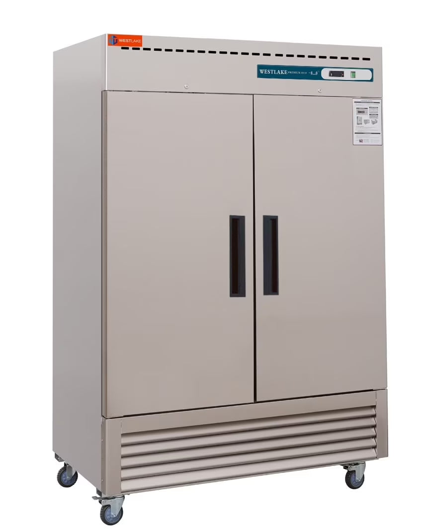 Westlake Commercial Reach In Upright Freezer WKF-49B Double Solid Door Stainless Steel 49 Cu. ft