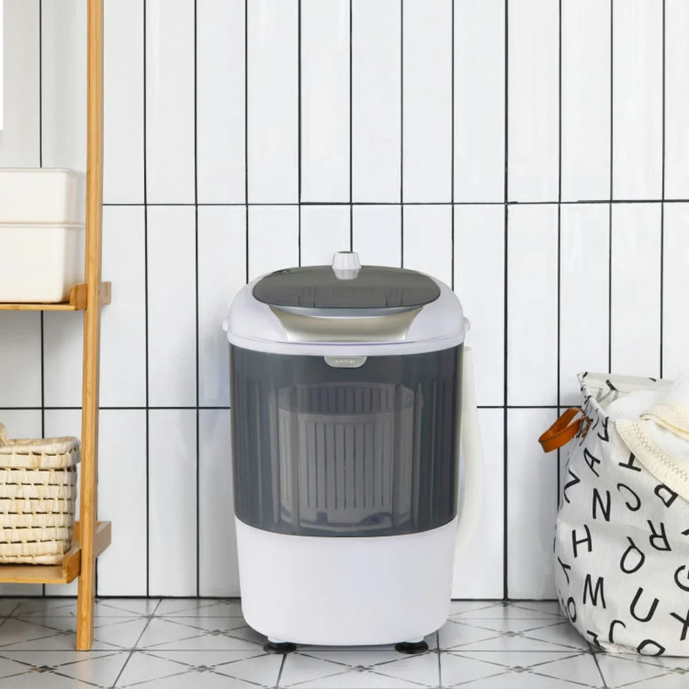 Barara King Washing Machine, Laundry Washer, Portable Mini Washing Machine Semi-Automatic Washer and Spinner Combo with Single Tub-Gray