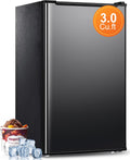 Kcpolre 3.0 Cu.ft Compact Upright Freezer, Mini Freezer with Adjustable Thermostat, Removable Shelves, Reversible Black Door, Ideal for Garage/Dorm/Office/Apartment/Kitchen, Black