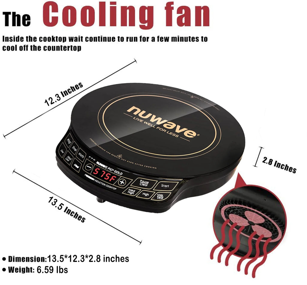 NuWave Electric Double Induction Cooktop 8�� Portable Ultrathin with Sensor Touch Precision Induction Cooktop Burner, Home