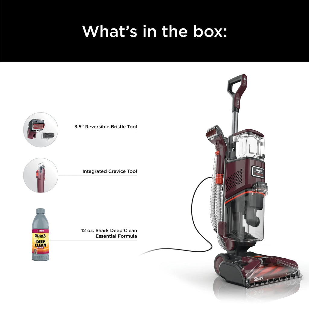 Shark CarpetXpert Upright Deep Carpet, Area Rug & Upholstery Cleaner with Built-in Spot & Stain Eliminator and 12 oz Deep Clean Pro Cleanser, EX150