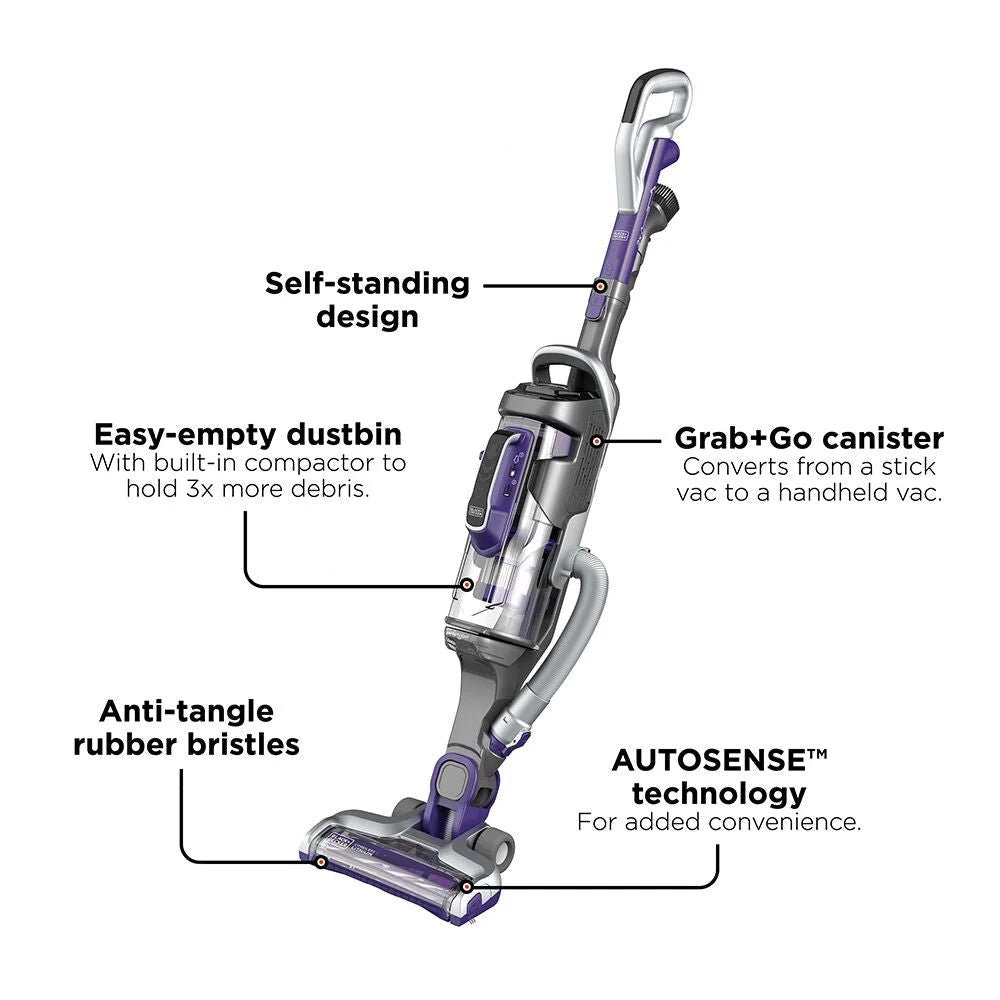 BLACK+DECKER  20V Cordless Upright Vacuum, (HCUA525JPK)