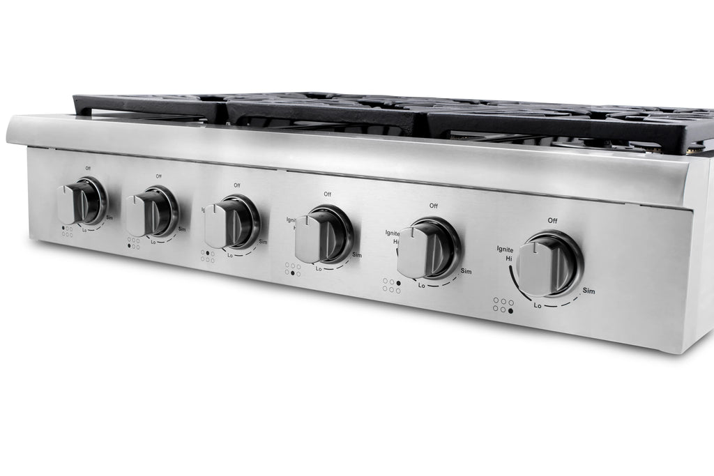 Thor Kitchen 36" Professional Gas Range Top, Stainless Steel
