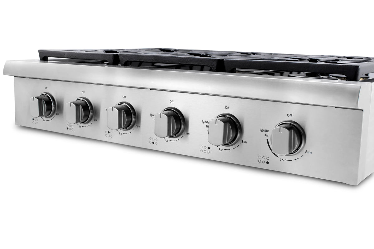 Thor Kitchen 36" Professional Gas Range Top, Stainless Steel