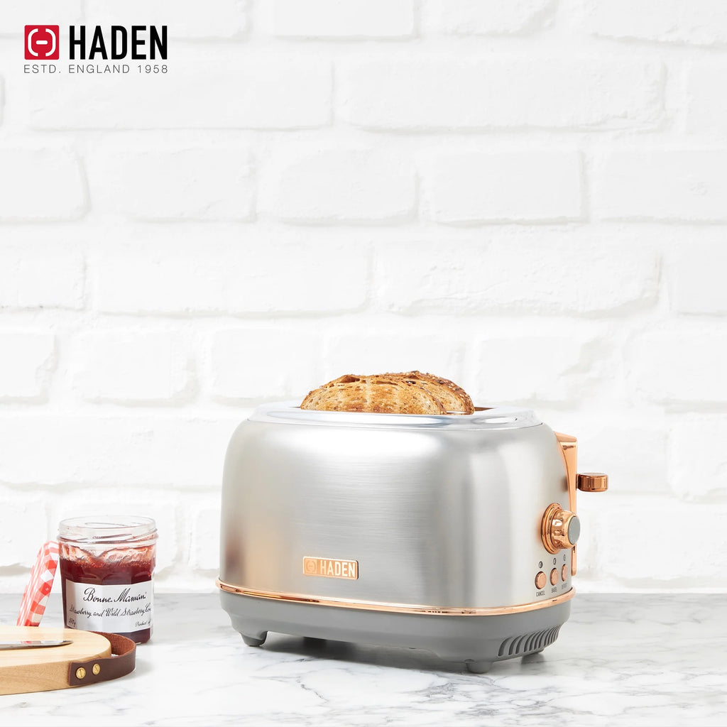 Haden Heritage 1.7 Liter Electric Kettle with 2 Slice Bread Toaster, White