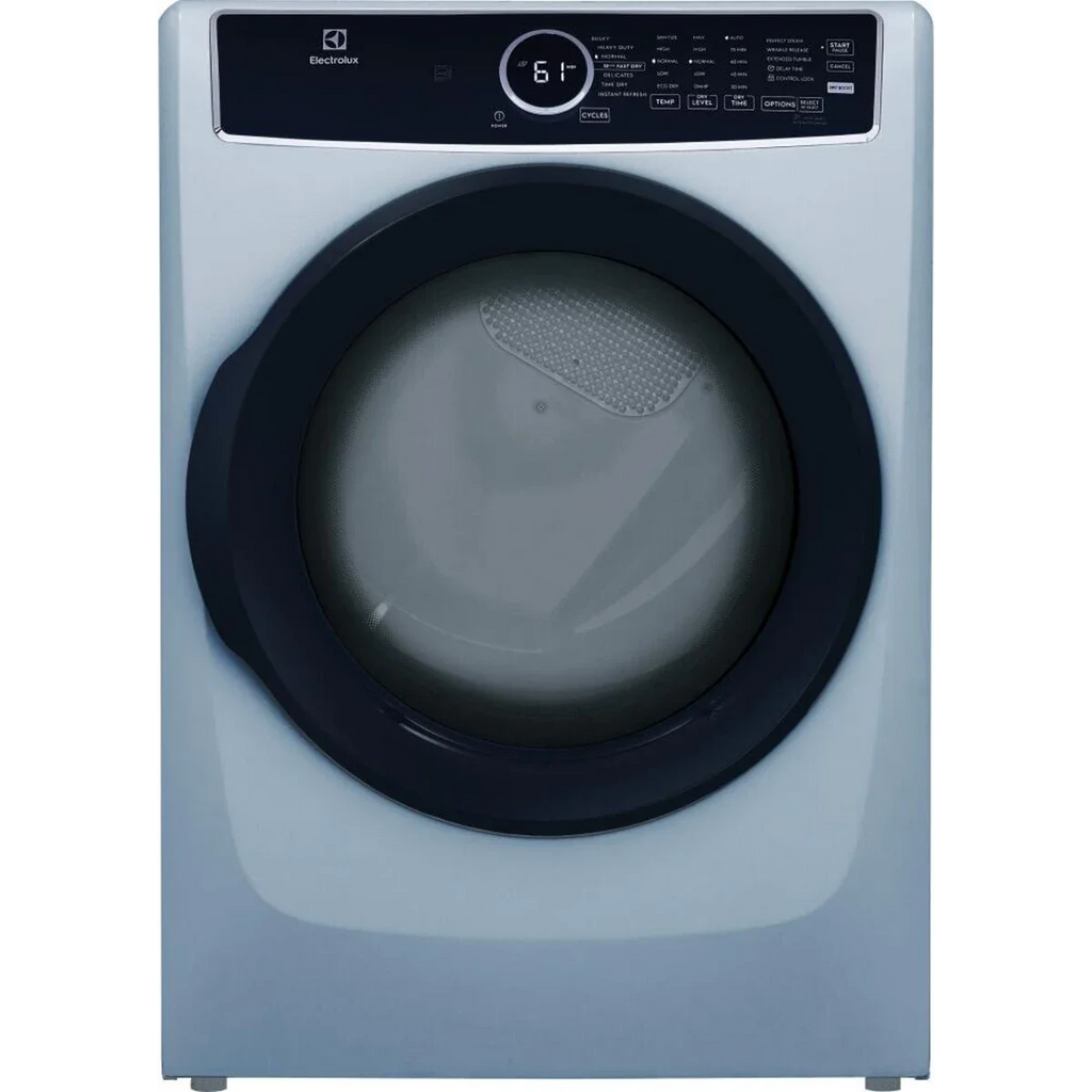 Electrolux 27 Inch Gas Dryer with 8.0 Cu. Ft. Capacity, Moisture Sensor, Reversible Door in Blue ELFG7437AG