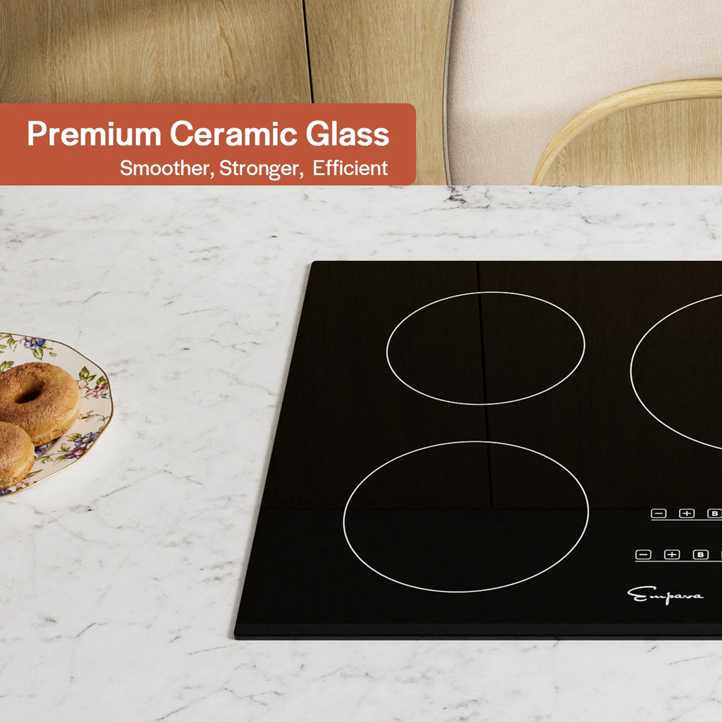 Empava 30 inch Electric Stove Induction Cooktop with 4 Boost Burners Smooth Surface Vitro Ceramic Glass in Black