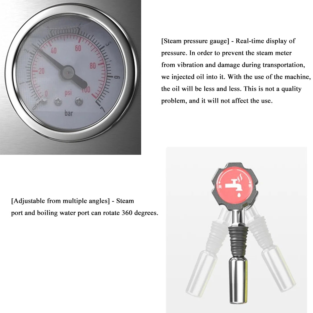 INTBUYING 220V Milk Frother Steam Boiling Water Frothing Machine for Coffee Tea 12L Silver
