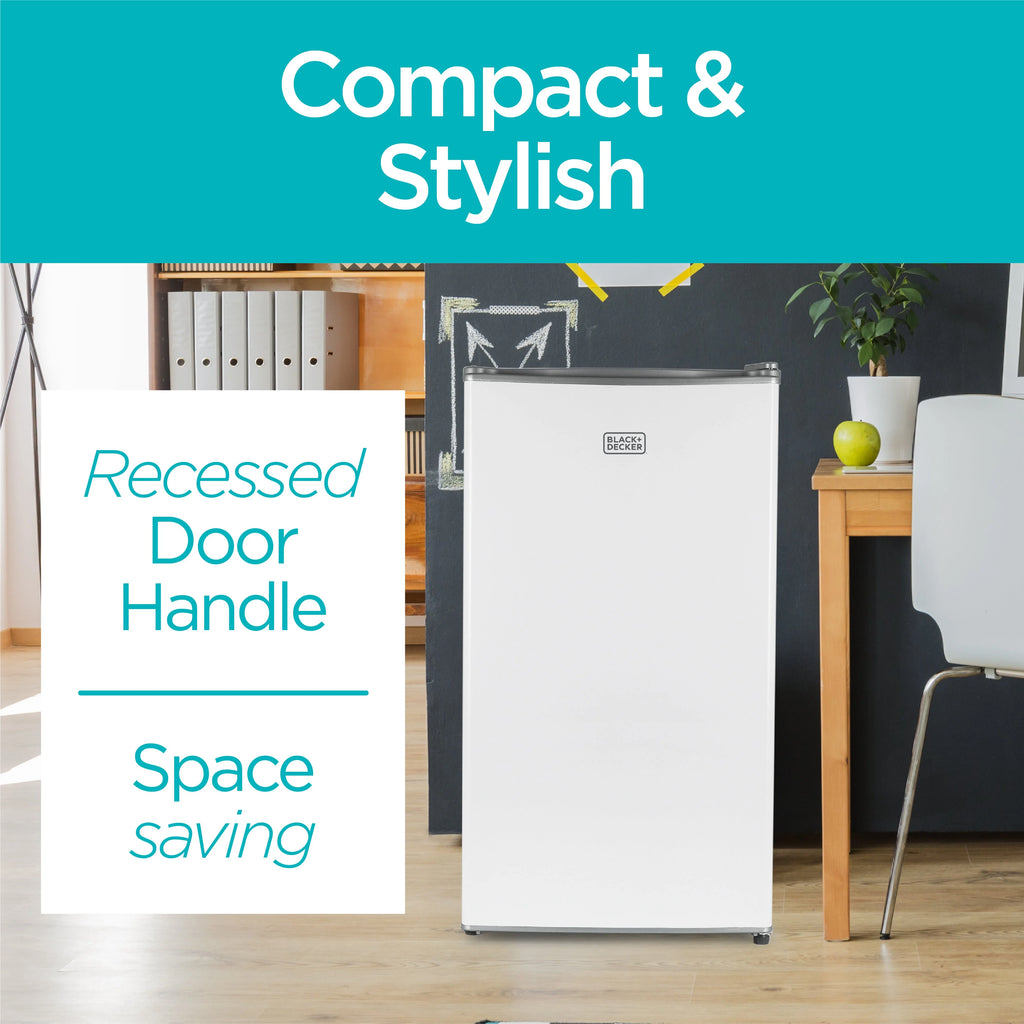 BLACK+DECKER BCRK32B Compact Refrigerator & Mini Fridge with Freezer, 3.2 cu. ft., Black