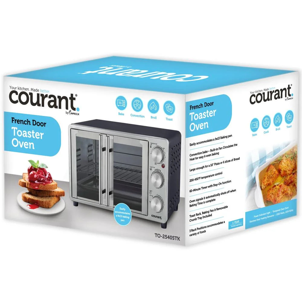 Courant French Door Convection Toaster Oven & Broiler, Fits 9x13���� Stainless Steel
