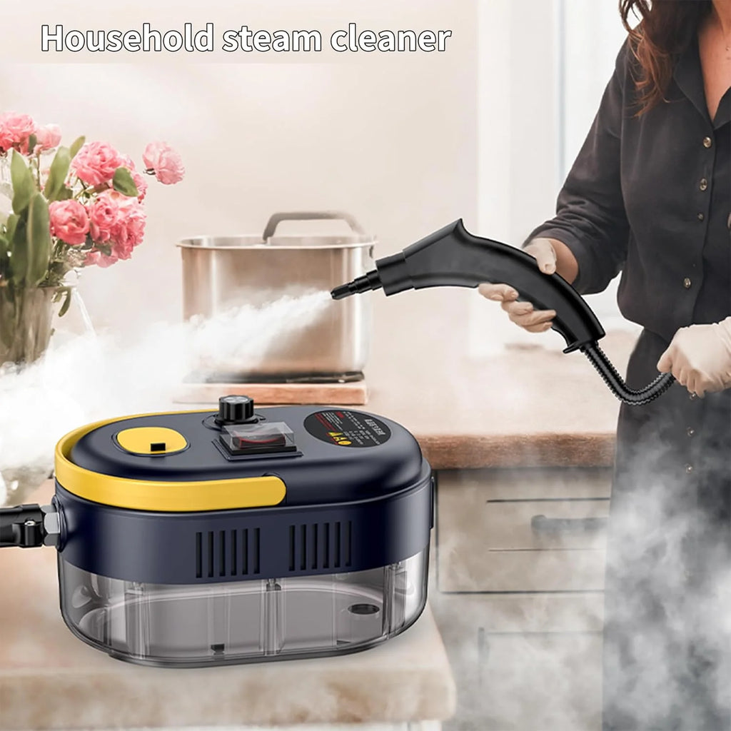 Portable Steam Cleaner for Home,Handheld Steam Cleaner,High Temperature Steamer for Deep cleaning of Car Upholstery Furniture Window Children's Toy,with Gloves Brush Shovel Steel Ball. (Black)