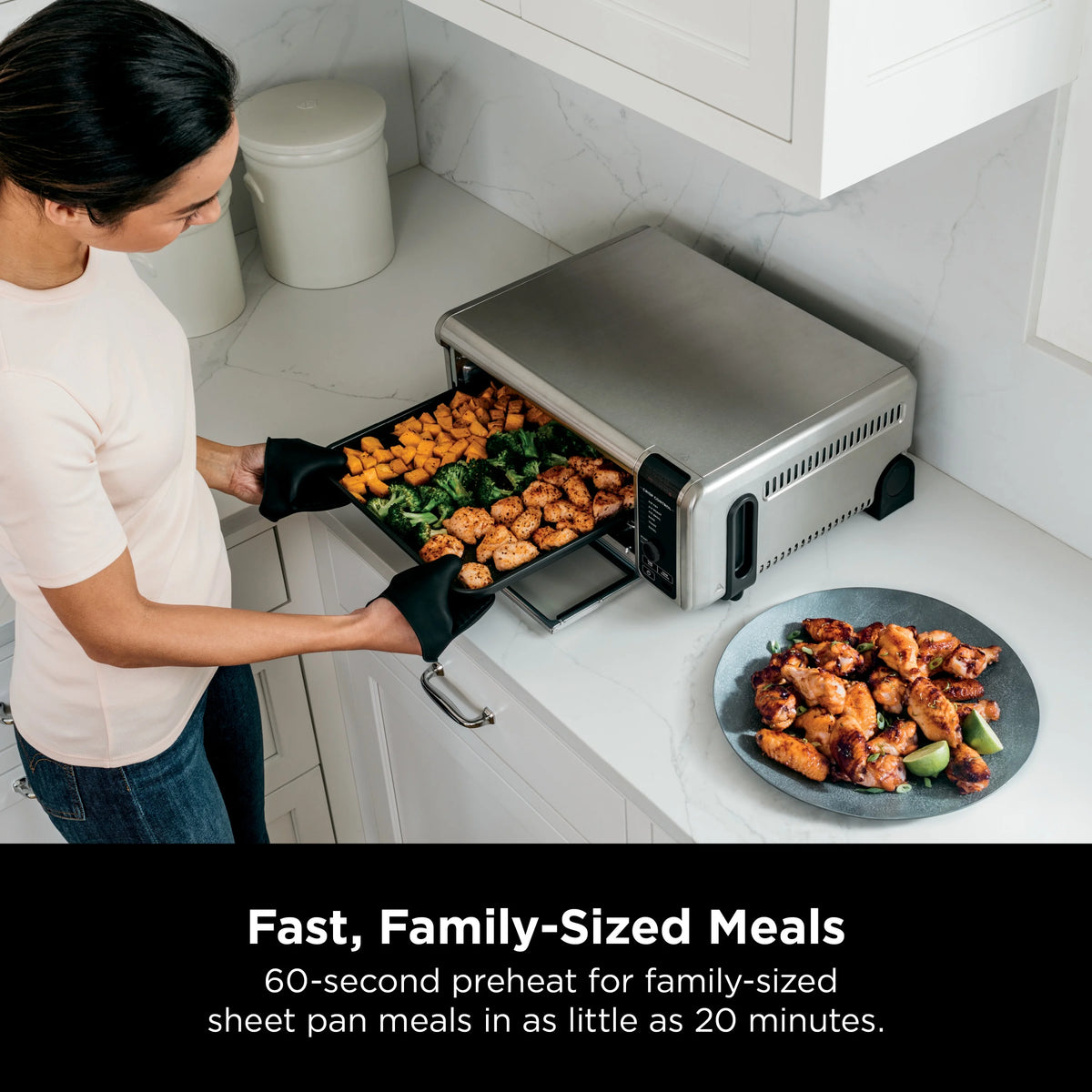 Ninja Foodi 6-in-1 Digital Air Fry Oven, Air Fryer, Convection Oven, Toaster, with Digital Crisp Control Technology, Compact Size, Stainless, SP080