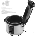 KFFKFF Industrial Rice Steamer, 45-Cup Capacity, 9.51 Qt / 9 Liter Voluminous Rice Maker and Heater with Nonstick Cooking Chamber, Swift Preparation and 12-Hour Heat Retention