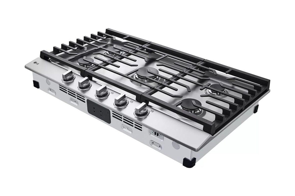 LG 36 Inch Gas Cooktop with 5 Sealed Burners Stainless Steel CBGJ3623S