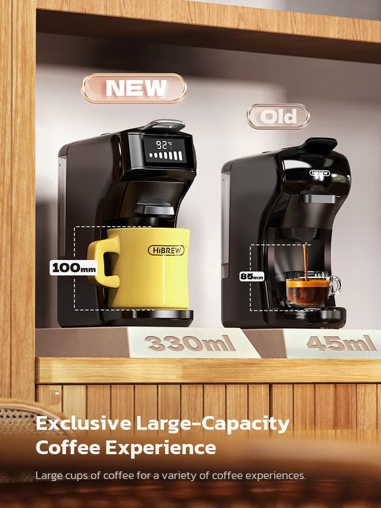 HiBREW 6in1 Pods Coffee Machine Multiple Espresso Cafetera Cappuccino Coffee Maker H1B Beige