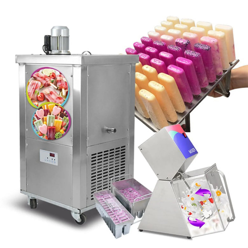 Kolice Commercial Popsicle Ice Cream Machine,Ice Bars Machine, Ice Pops Maker-Included 1 Stainless Steel Mold Set