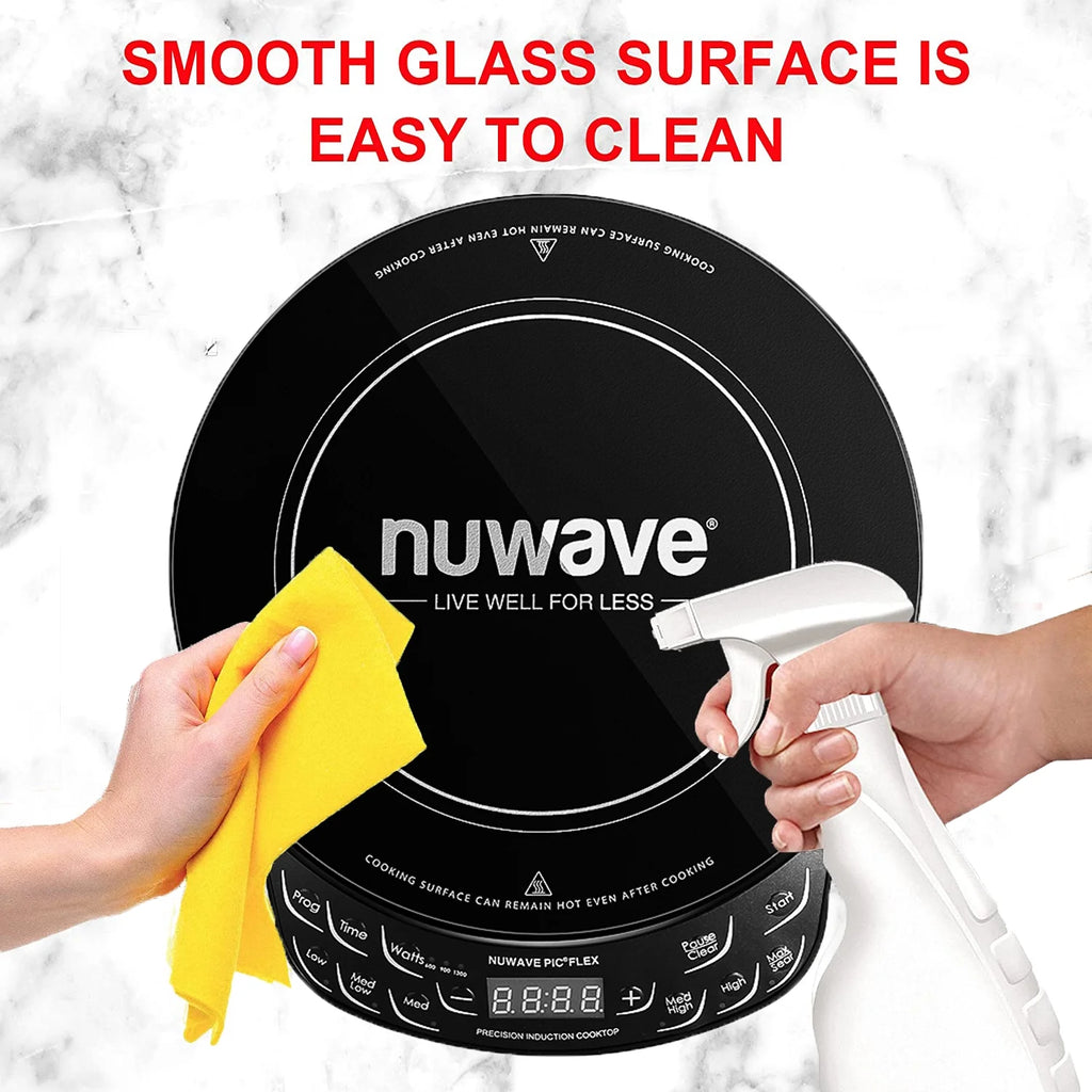 Nuwave Induction Cooktop with 4Qt Non-Stick Ceramic Pan, 3 Watt Settings 600, 900 & 1300W, 6.5a?? Heating Coil, Induction Cooktop, Cooking