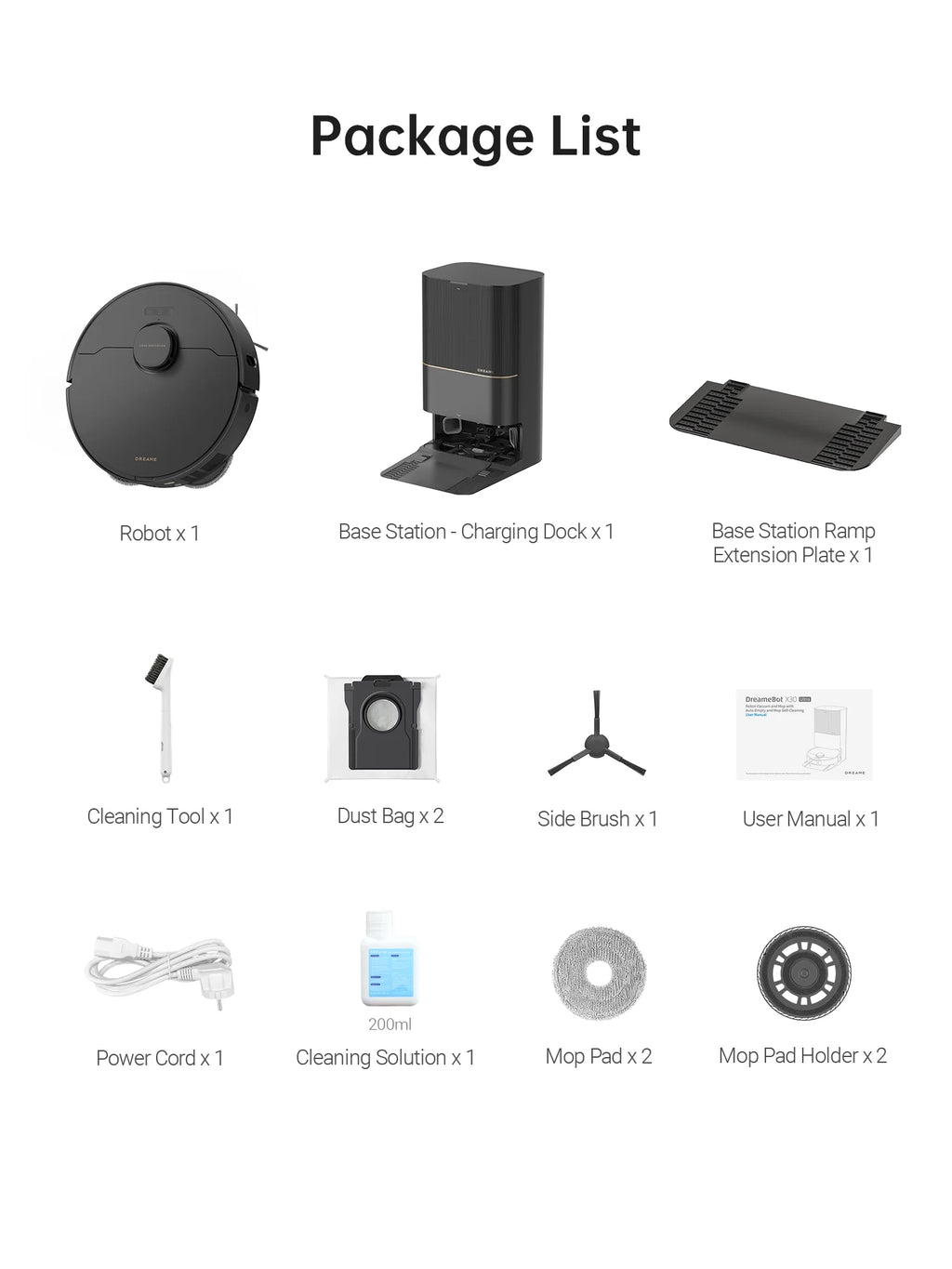 Dreame X30 Ultra Robot Vacuum, 8300Pa Suction, Self Cleaning with 140��F Water, Liftable Mop