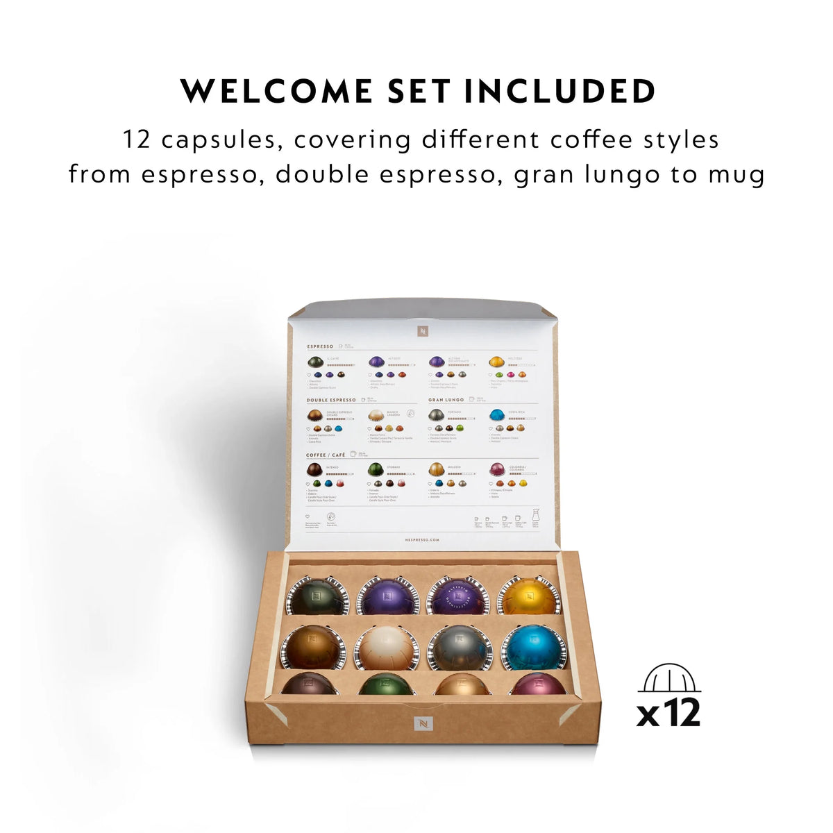 Nespresso Vertuo Pop by De'Longhi Coffee and Espresso Maker with Coffee Tasting Set, Black
