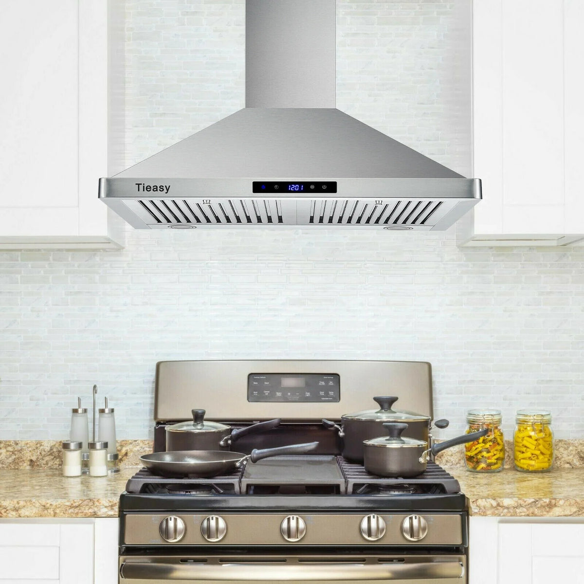30 inch 760 CFM Wall Mount Range Hood Stainless Steel Stove Cook Vent LED Lights