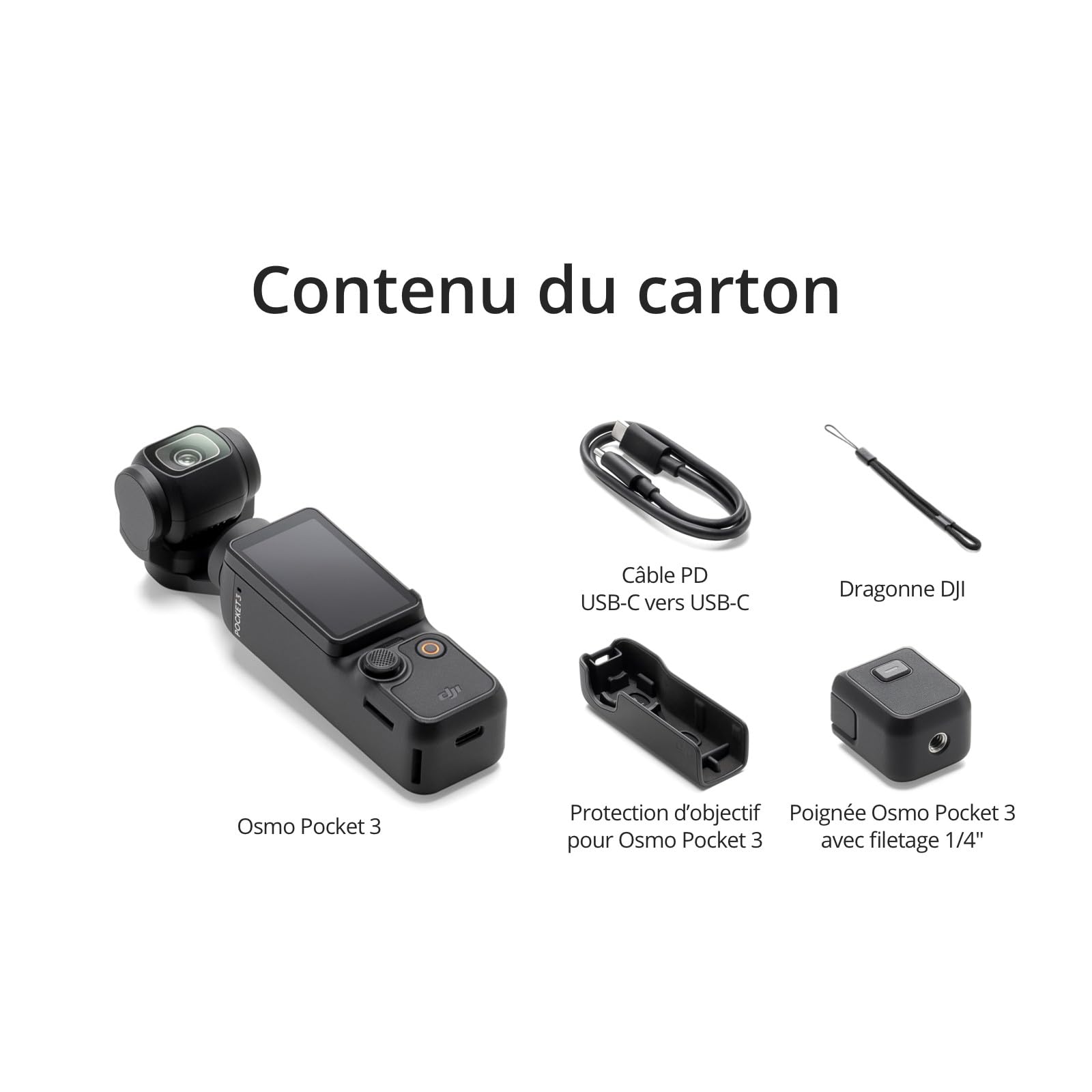 Dji Osmo Pocket 3, Caméra Vlogging CMOS 1'' et Vidéo 4k/120 Ips