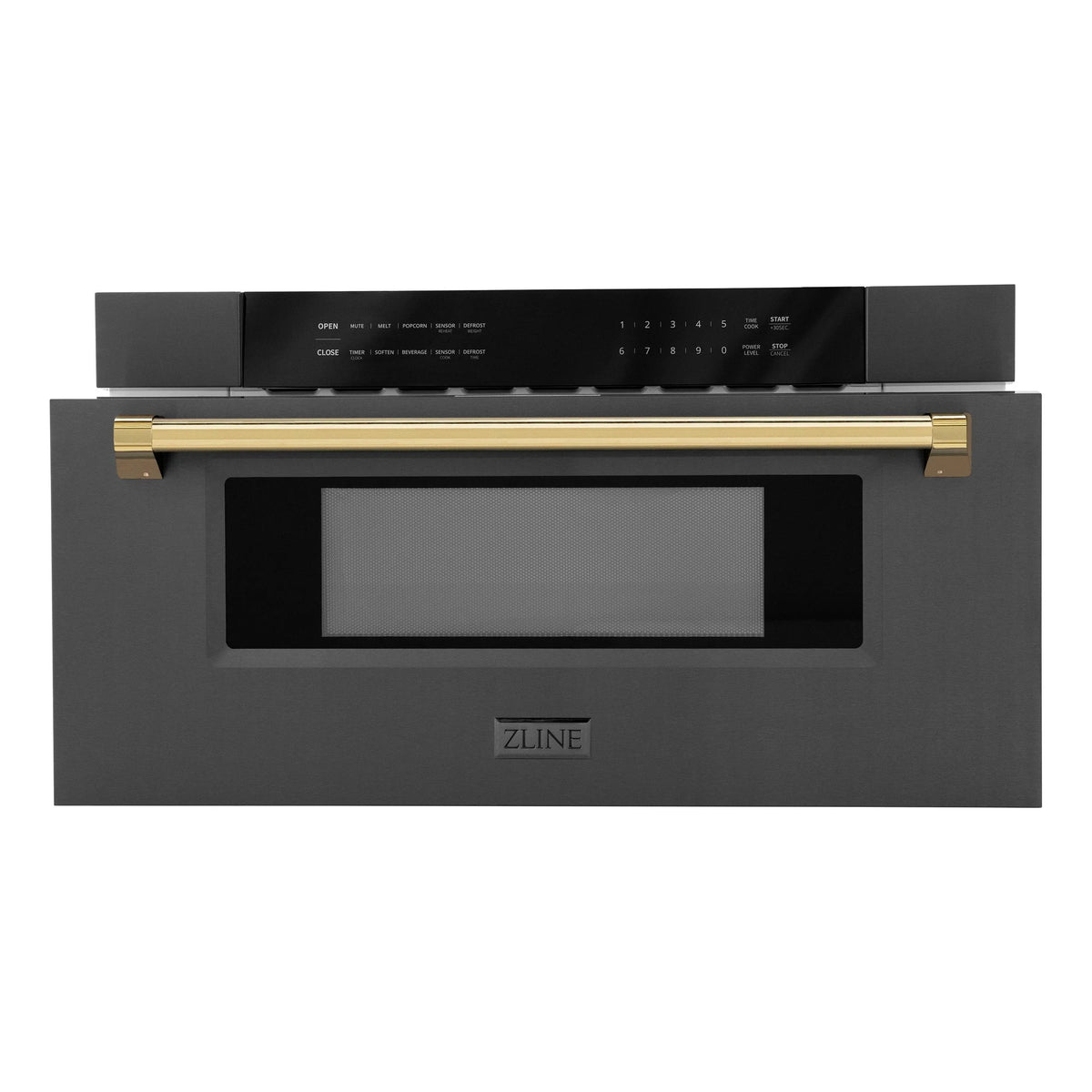 ZLINE Autograph Edition 30" 1.2 cu. ft. Built-In Microwave Drawer in Stainless Steel with Gold Accents
