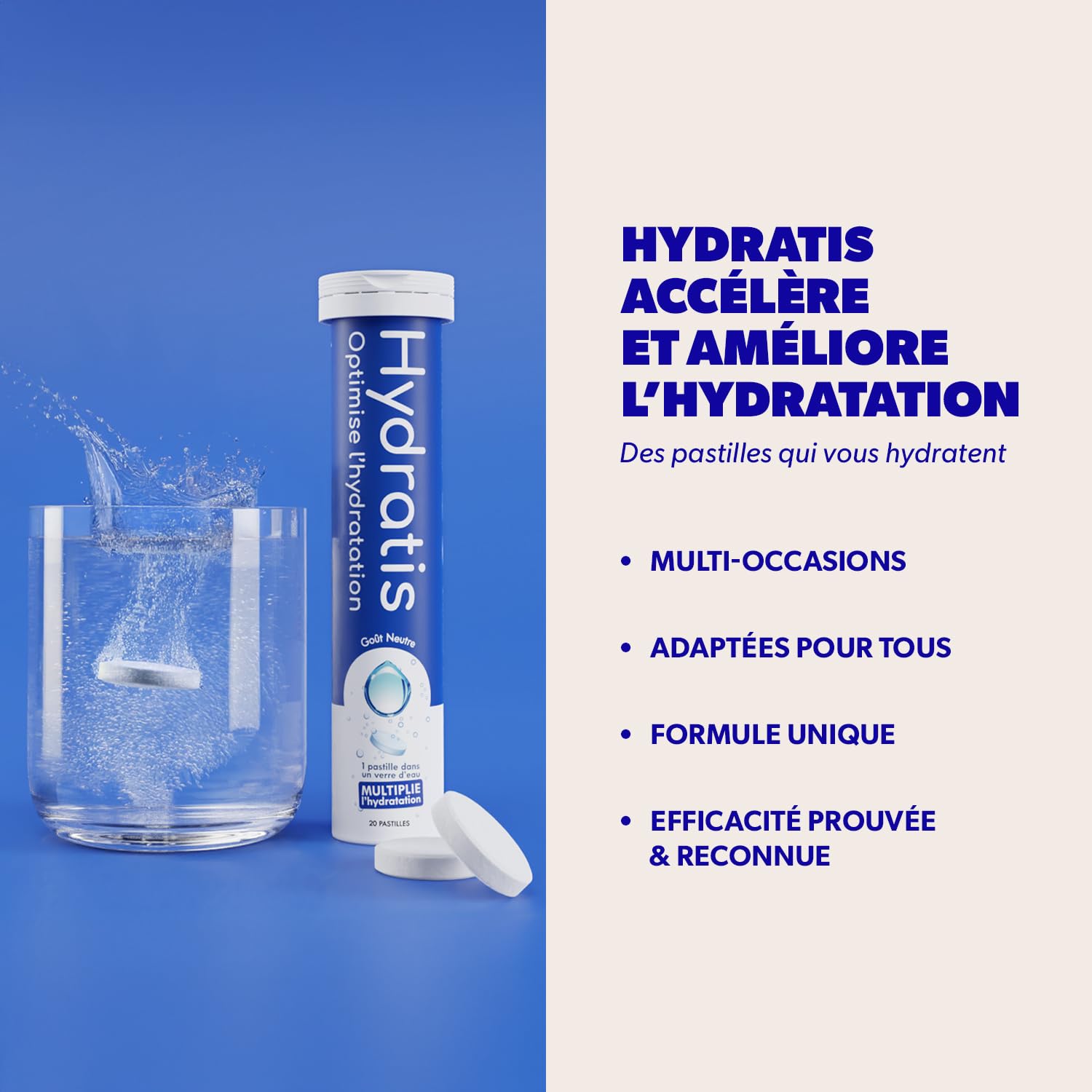 HYDRATIS - Pastilles Hydratation Electrolytes - Mix Fruits des Bois + Pêche + Citron/Sureau - Améliore l'Hydratation et Favorise l'Énergie - Sport, Récupération - 3 tubes (60 Pastilles)