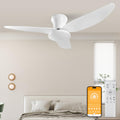 100 cm Mute Ceiling Fan with Light – Remote Control, 60 W Ceiling Fan Reversible DC-motor 6 Speeds Fan, Timer, For All Seasons, White