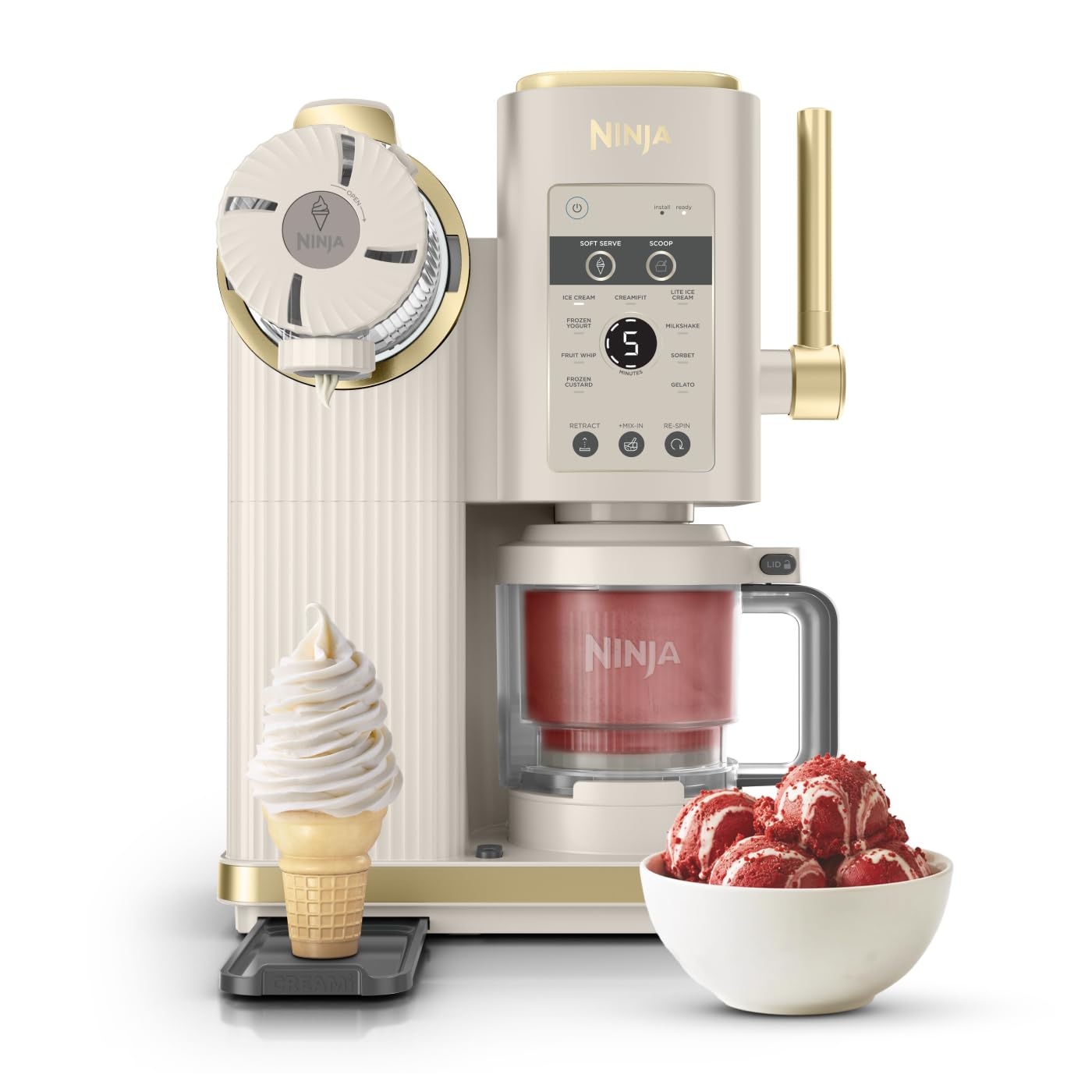 Ninja CREAMi Sorbetière Scoop and Swirl avec 2 pots, 13 modes NC701EUSTGD
